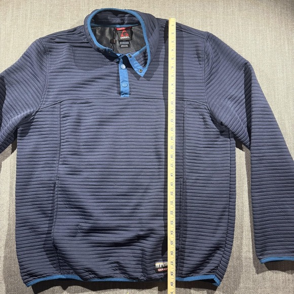 Gerry Sweatshirt Mens 2XL Blue Snap Henley Lined Fleece Pullover Pockets Logo - Picture 6 of 10